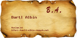 Bartl Albin névjegykártya